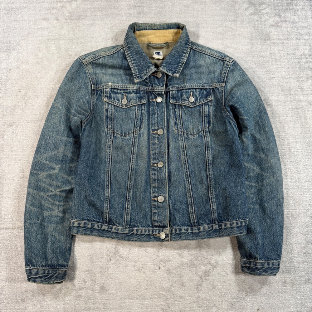 Gap Factory Store Jacket Womens Medium Blue Vintage Y2K Denim Trucker